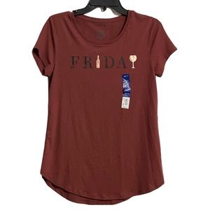 Apt. 9 Friday Wine Crew Neck T-shirt